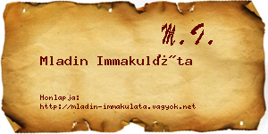 Mladin Immakuláta névjegykártya